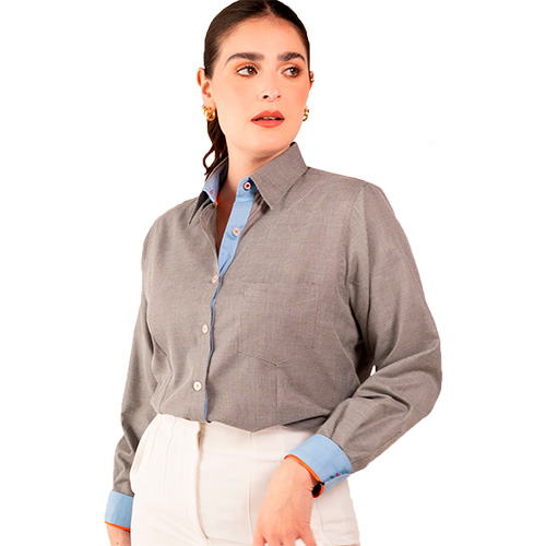 CAMISA MAG CORNELL DAMA MANGA LARGA - Artículos Promocionales MAS RECIO